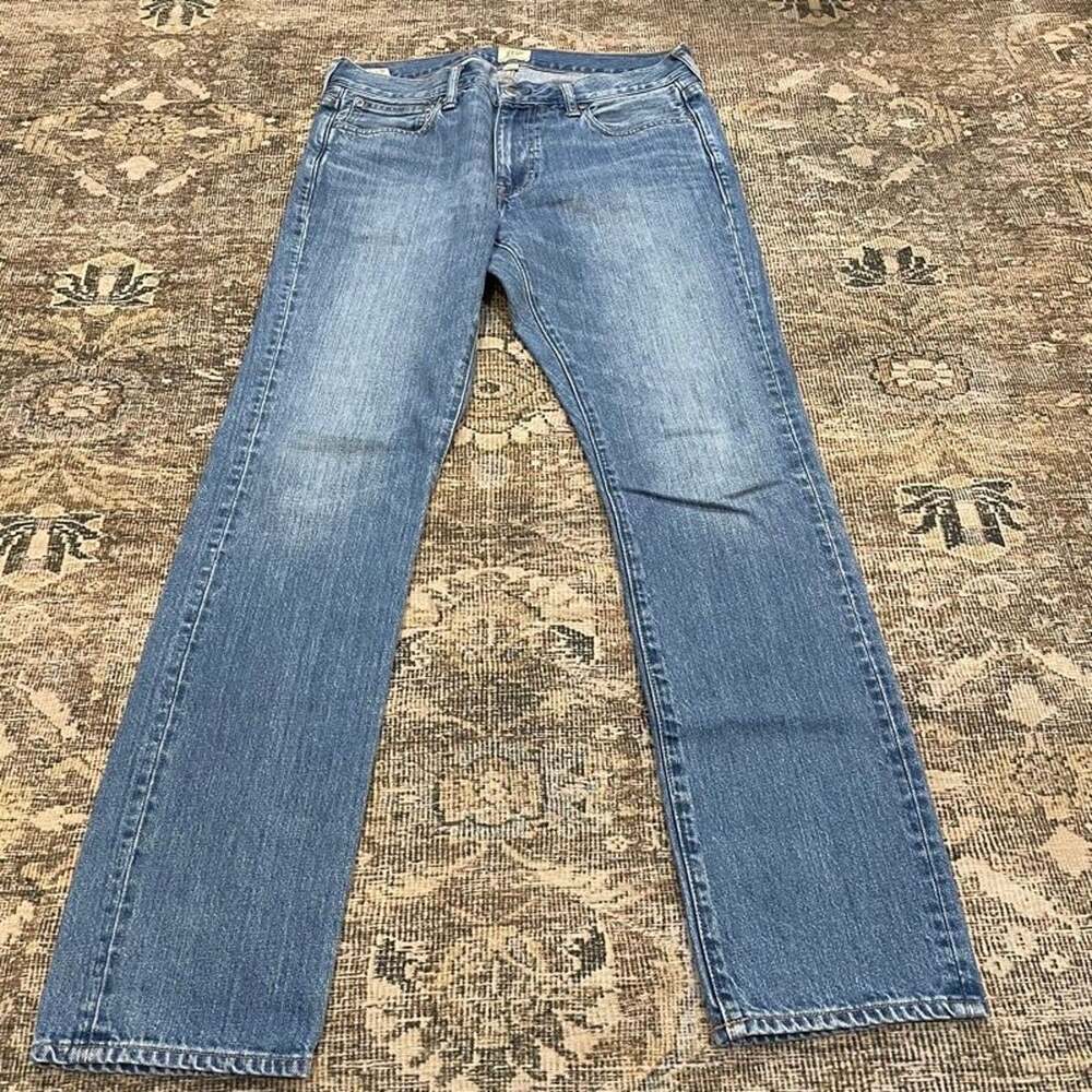 J.Crew 484 Slim Jeans Mens 32x32 Medium Wash Blue Denim Button Fly Style 484